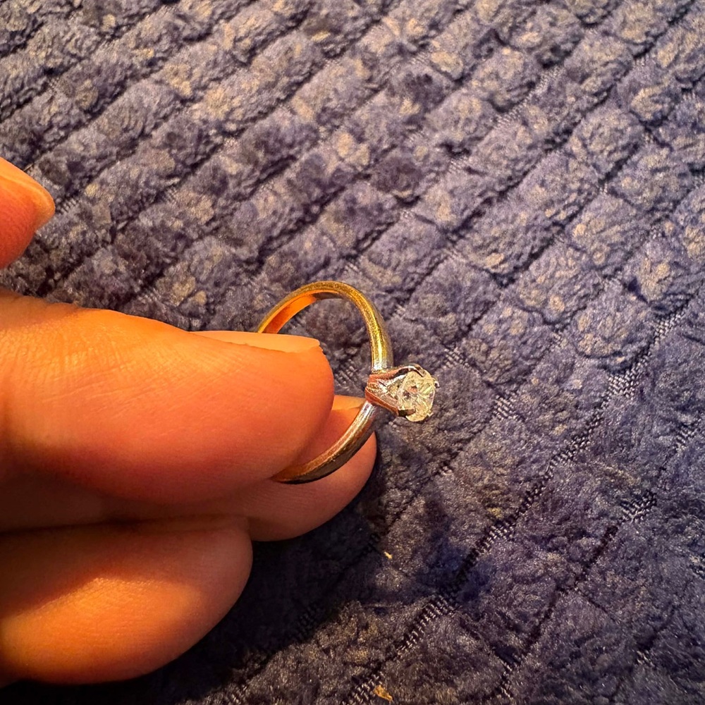 Classic Solitaire Round-Cut CZ Ring in Silver - Picture 2 of 5